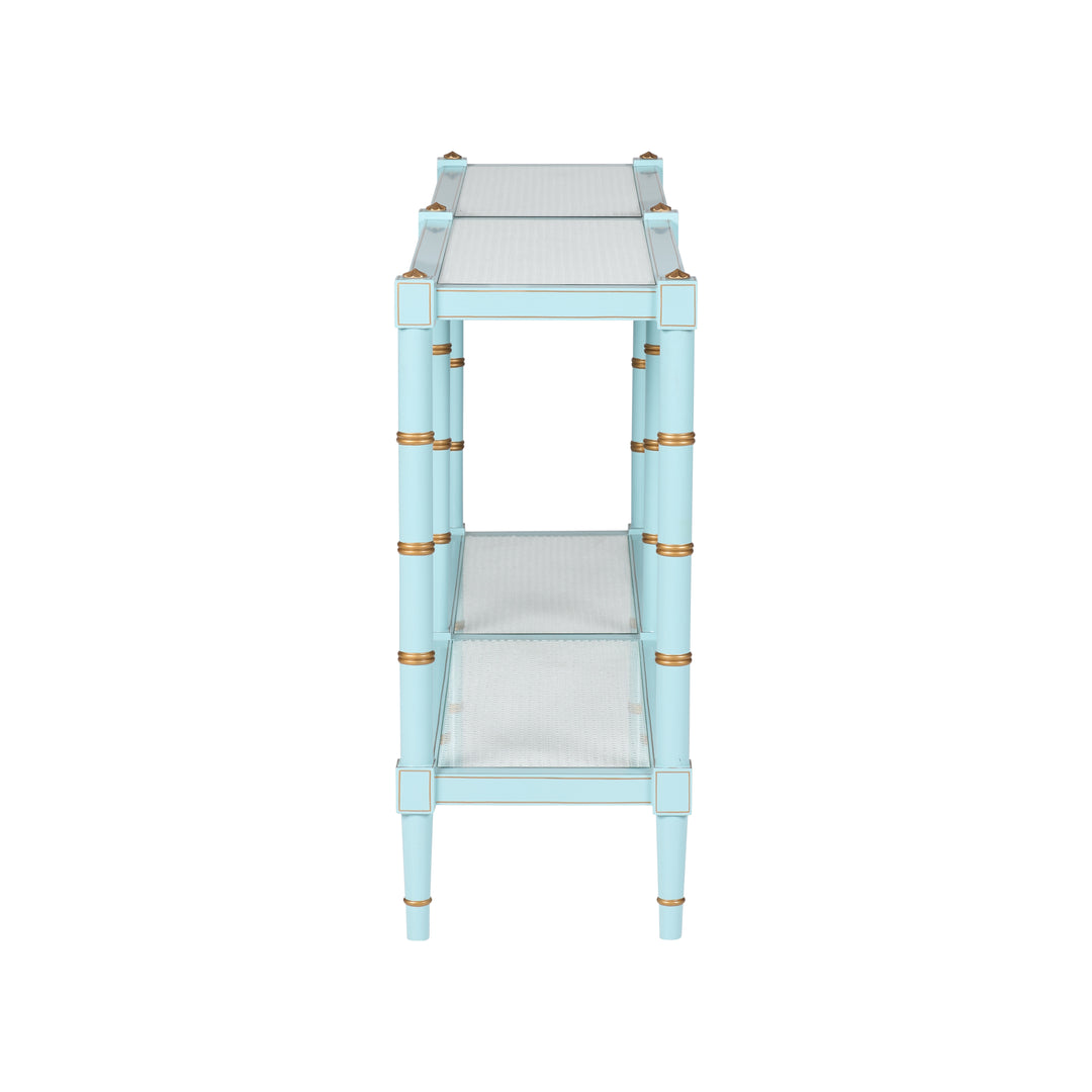 Conner Cane Sofa Table Blue - C10055