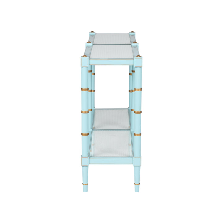 Conner Cane Sofa Table Blue - C10055
