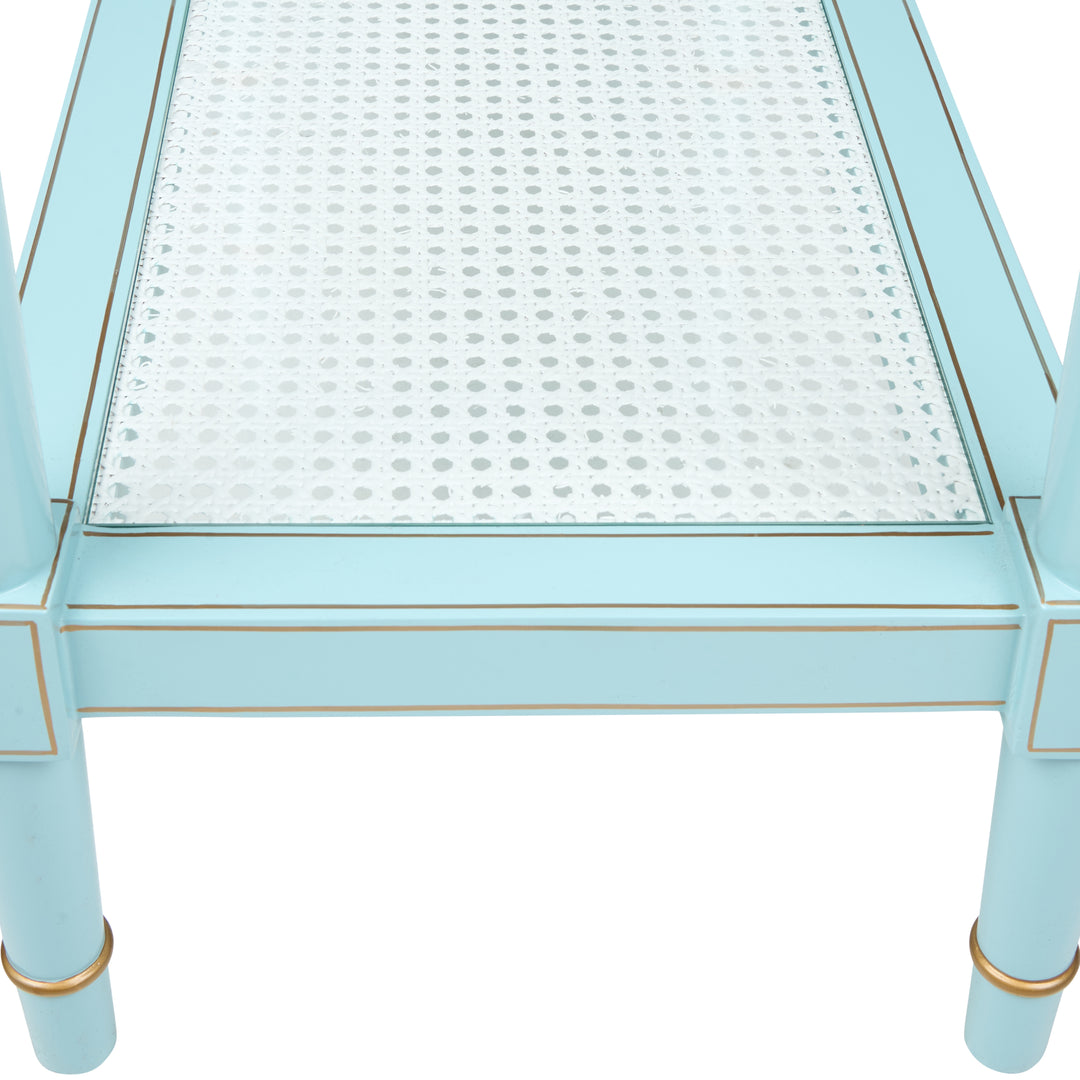 Conner Cane Sofa Table Blue - C10055
