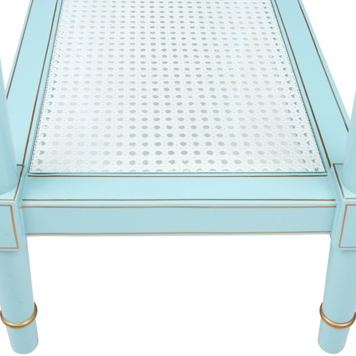 Conner Cane Sofa Table Blue - C10055