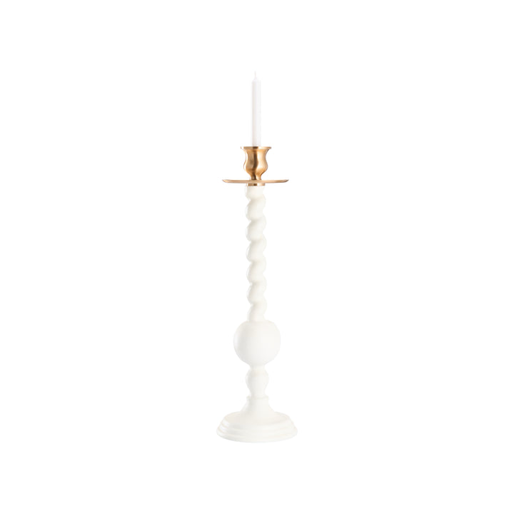 Solid Wood Barley Twist Candlestick - C10084