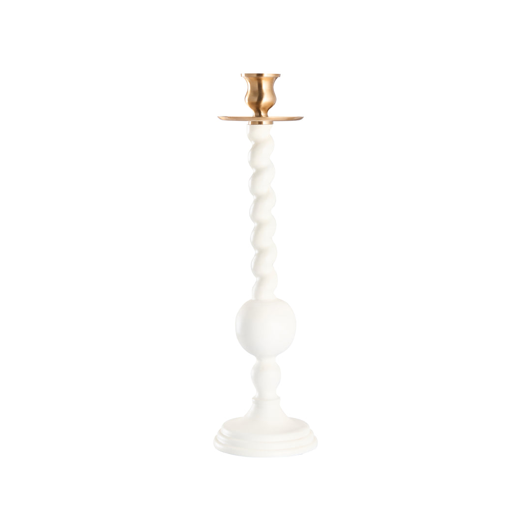 Solid Wood Barley Twist Candlestick - C10084