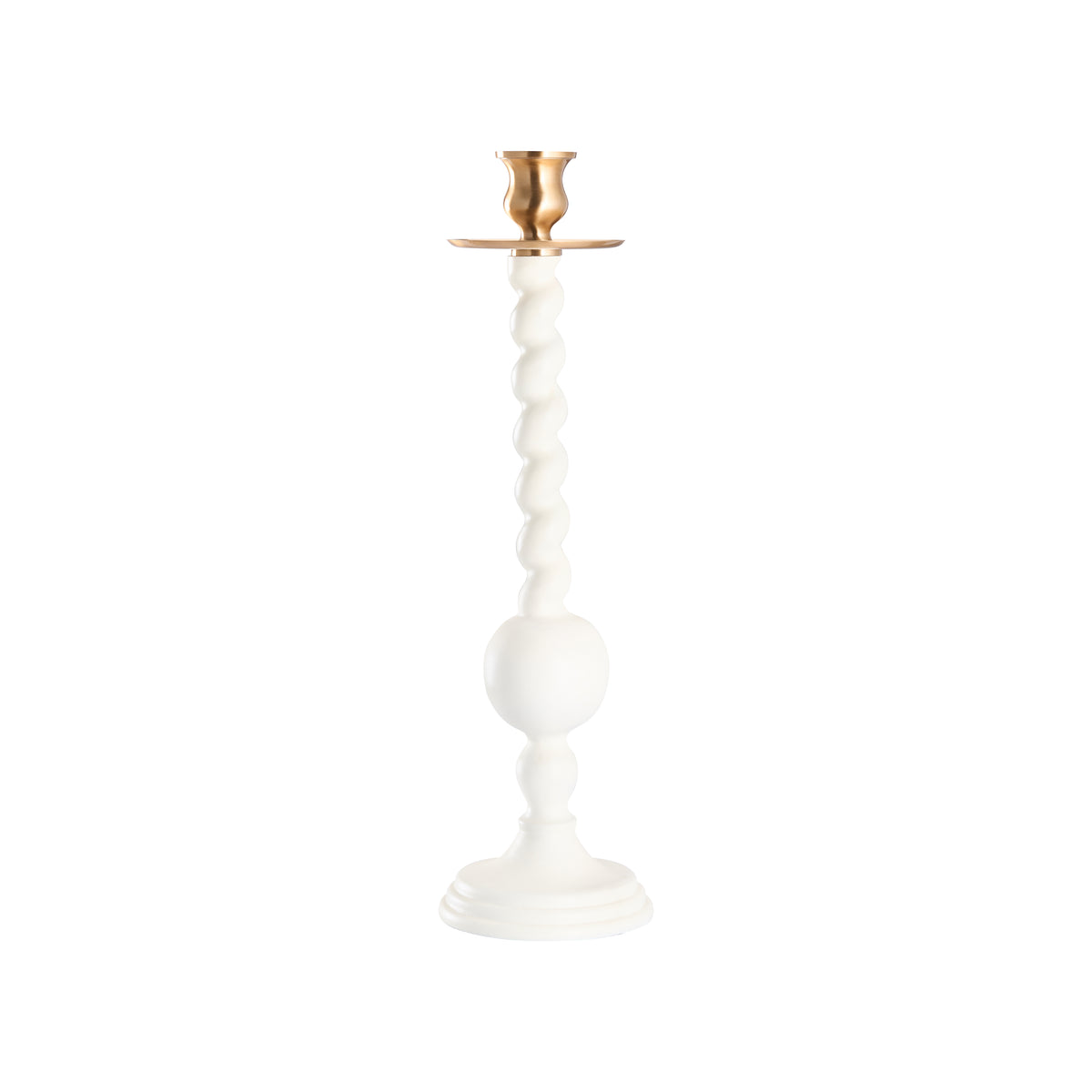 Solid Wood Barley Twist Candlestick - C10084