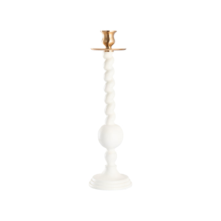 Solid Wood Barley Twist Candlestick - C10084