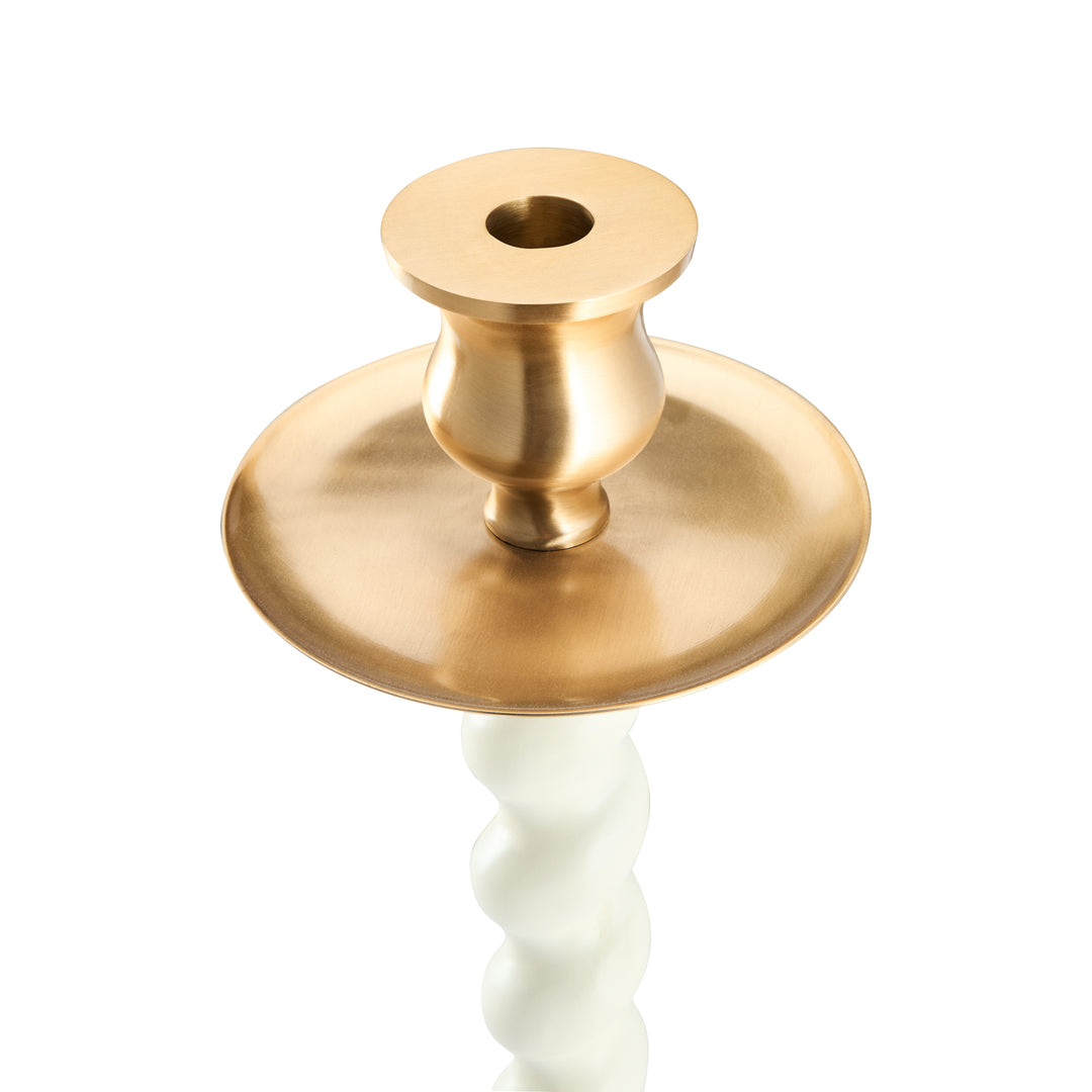 Solid Wood Barley Twist Candlestick - C10084