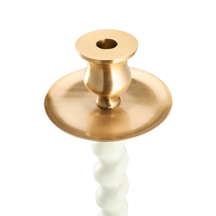 Solid Wood Barley Twist Candlestick - C10084