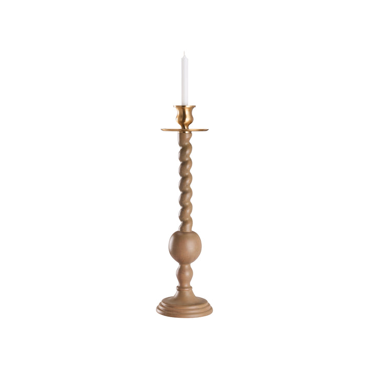 Solid Wood Barley Twist Candlestick