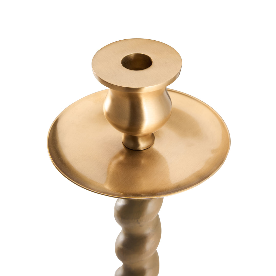 Solid Wood Barley Twist Candlestick  - C10085