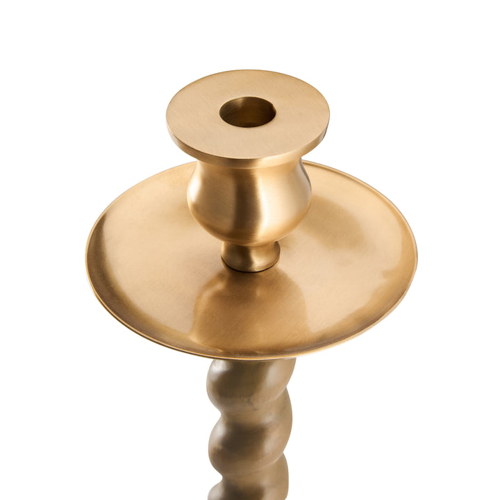 Solid Wood Barley Twist Candlestick  - C10085