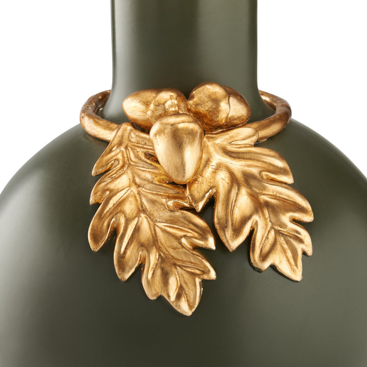Matte Green Glaze/Gold Leaf