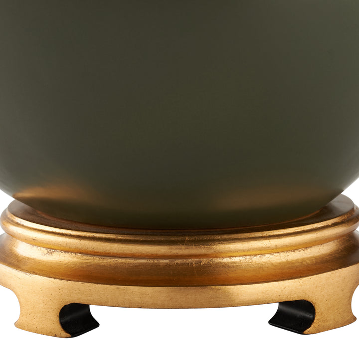 Matte Green Glaze/Gold Leaf