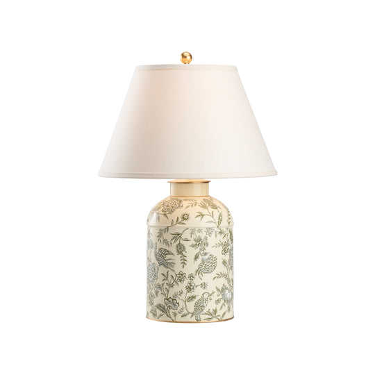 Woodland Toile Tea Caddy Lamp - C11223