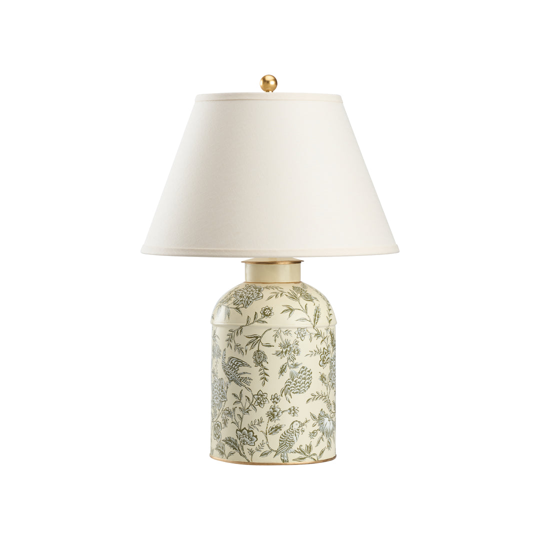 Woodland Toile Tea Caddy Lamp - C11223