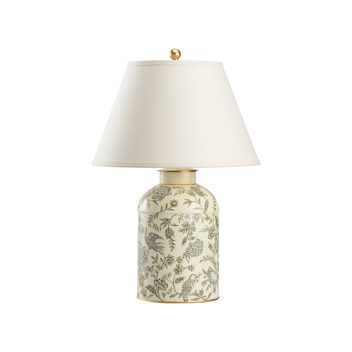 Woodland Toile Tea Caddy Lamp - C11223