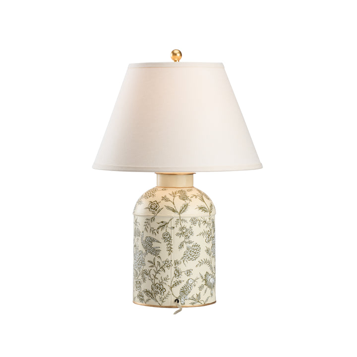 Woodland Toile Tea Caddy Lamp - C11223