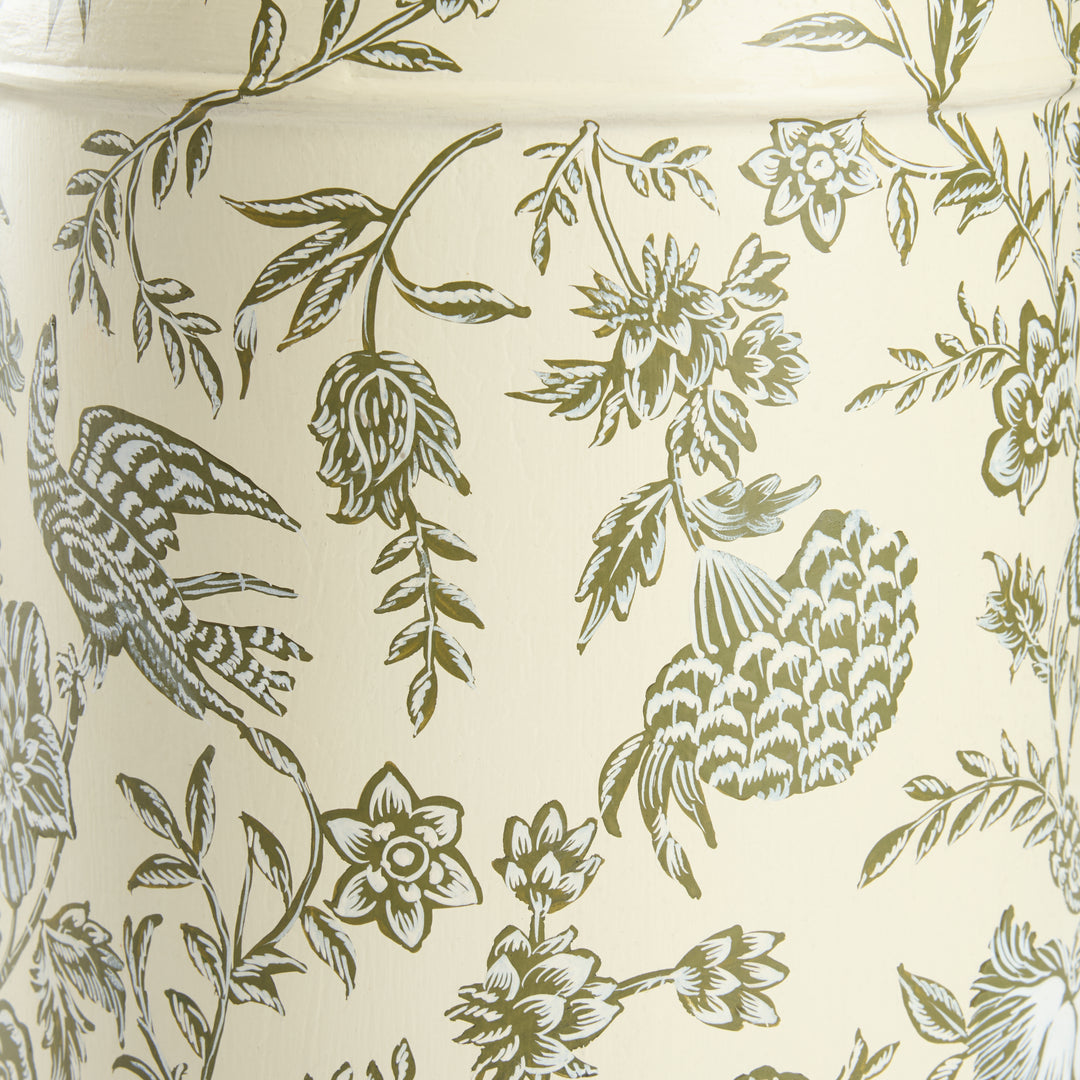 Woodland Toile Tea Caddy Lamp - C11223
