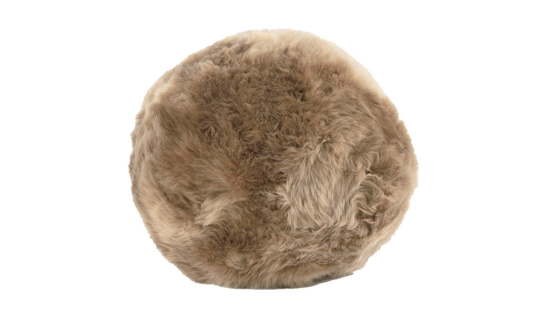 Long Wool Sheepskin Ball Cushion - AmericanHomeFurniture