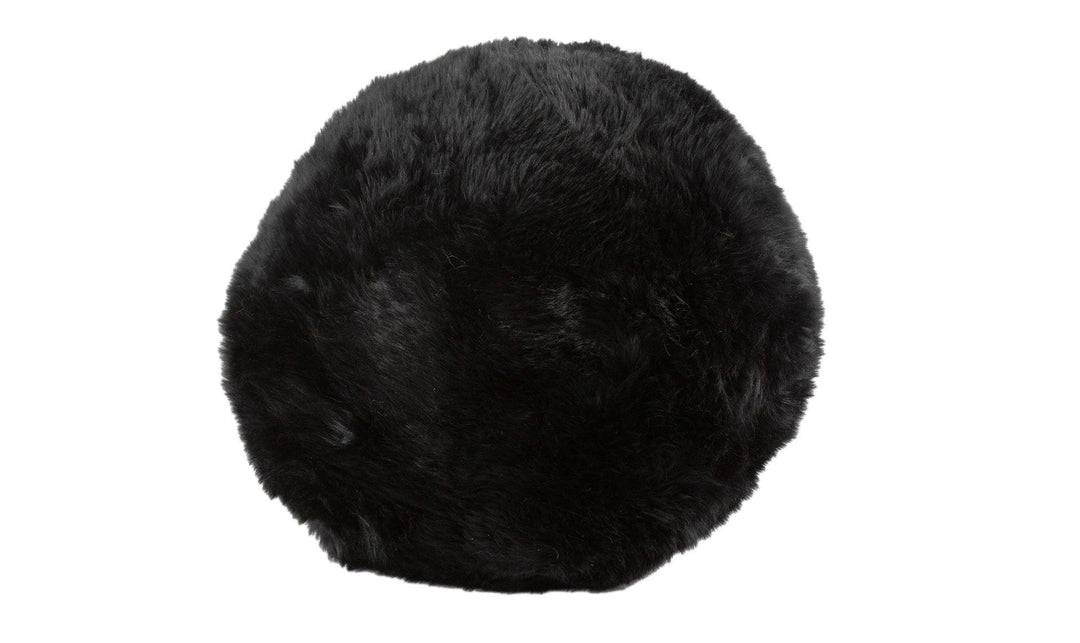Long Wool Sheepskin Ball Cushion - AmericanHomeFurniture