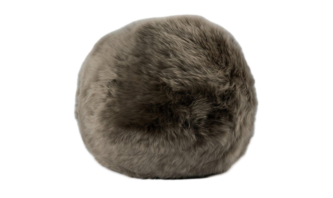 Long Wool Sheepskin Ball Cushion - AmericanHomeFurniture