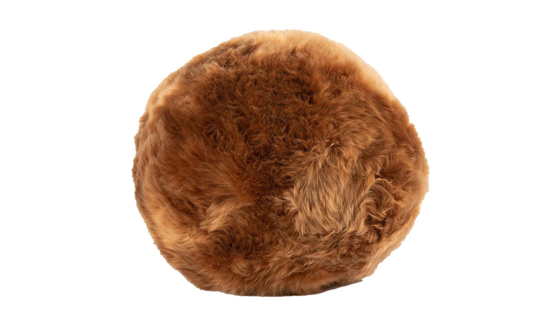 Long Wool Sheepskin Ball Cushion - AmericanHomeFurniture