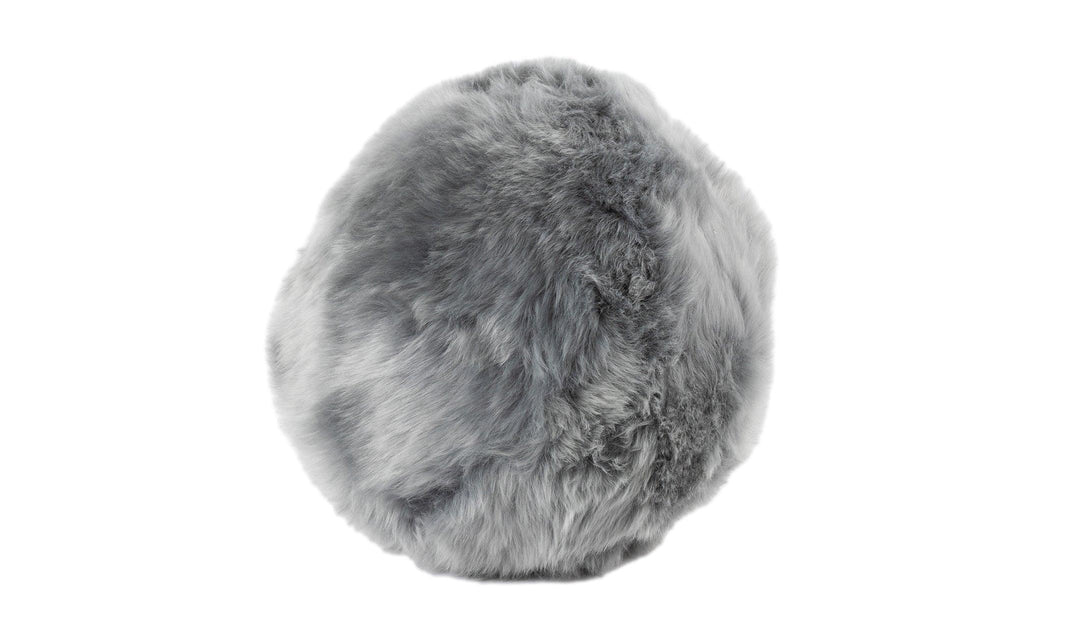 Long Wool Sheepskin Ball Cushion - AmericanHomeFurniture