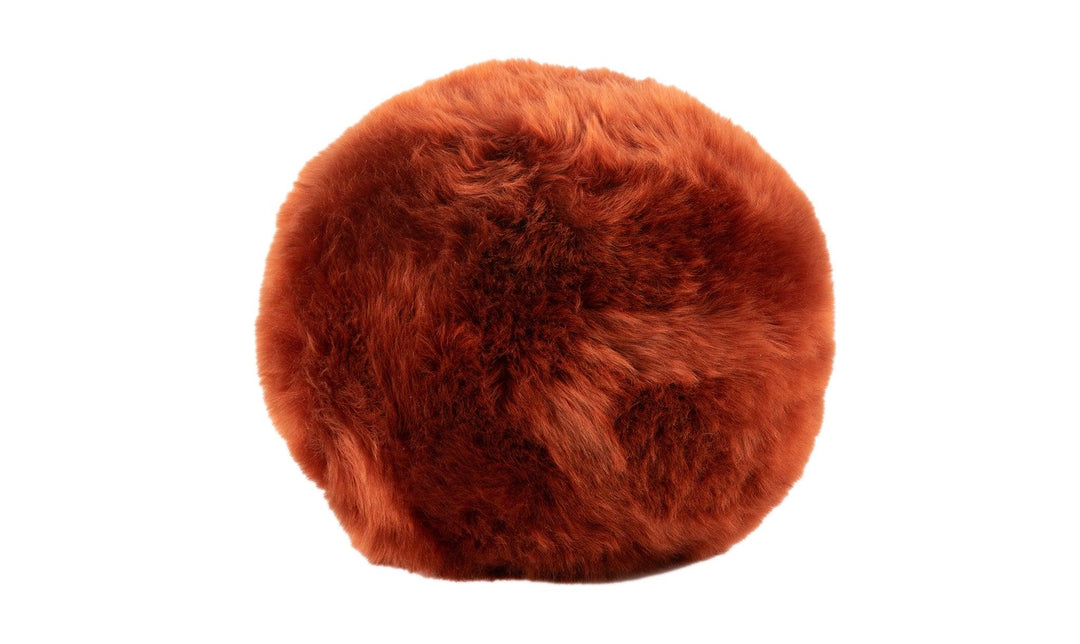 Long Wool Sheepskin Ball Cushion - AmericanHomeFurniture