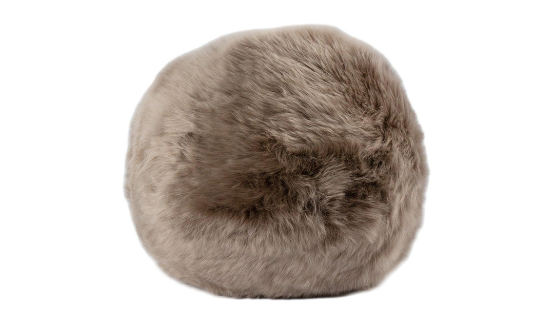 Long Wool Sheepskin Ball Cushion - AmericanHomeFurniture