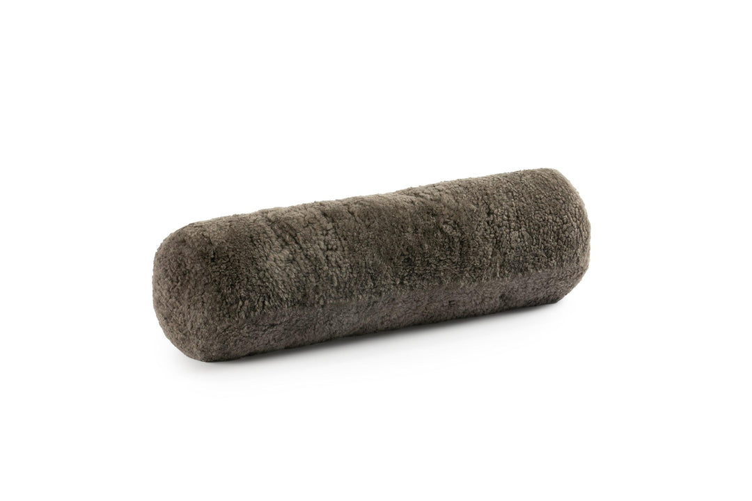 Short Wool Curly Sheepskin Bolster Cushion - AmericanHomeFurniture