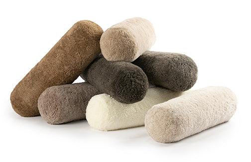 Short Wool Curly Sheepskin Bolster Cushion - AmericanHomeFurniture
