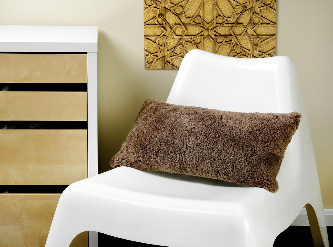 Shortwool Curly Sheepskin Lumbar Cushion - AmericanHomeFurniture
