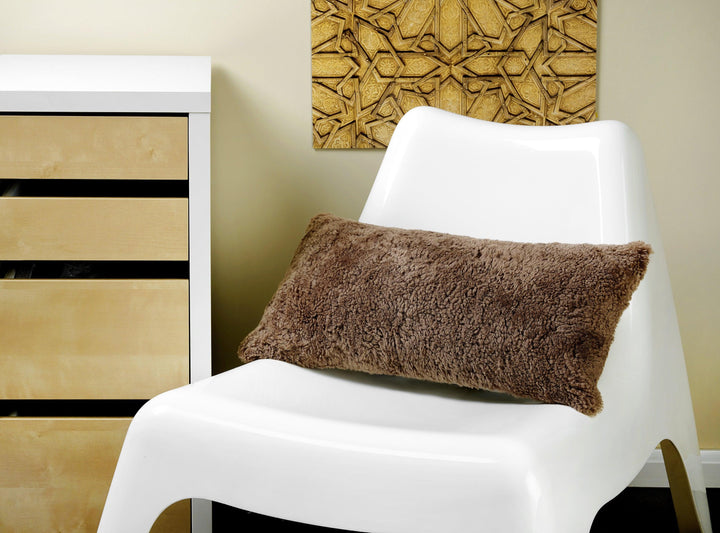 Shortwool Curly Sheepskin Lumbar Cushion - AmericanHomeFurniture