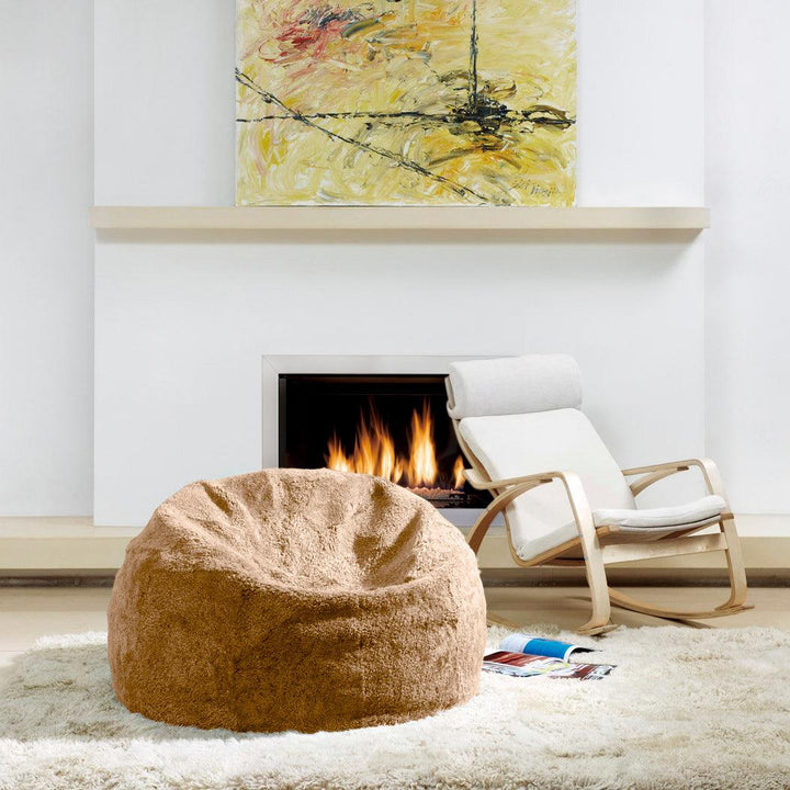 Shorn Curly Sheepskin Beanbag - AmericanHomeFurniture