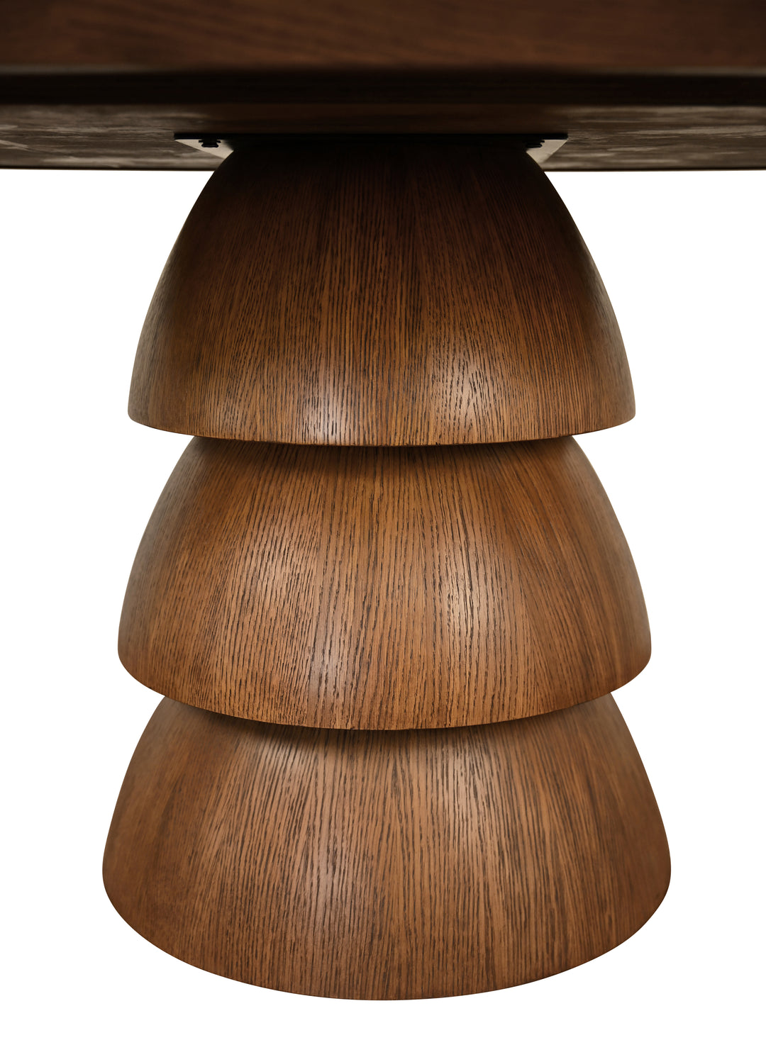 Round Dining Table With Tiered Base In Provincial Brown Oak - CALLUM RD PBO