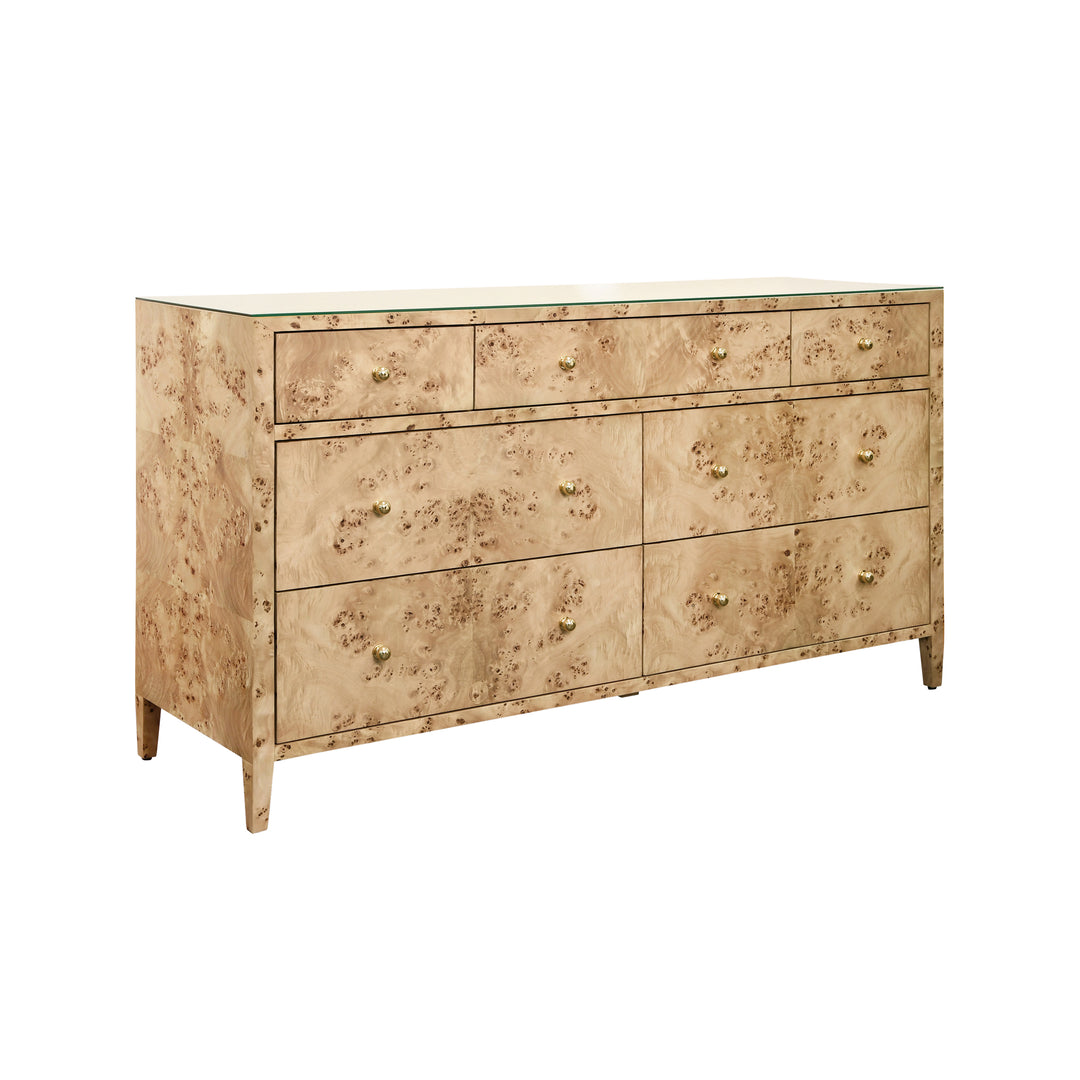 Seven Drawer Chest In Burl Wood - CARNEGIE BW