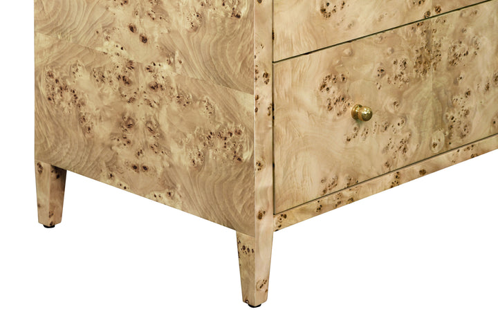 Seven Drawer Chest In Burl Wood - CARNEGIE BW