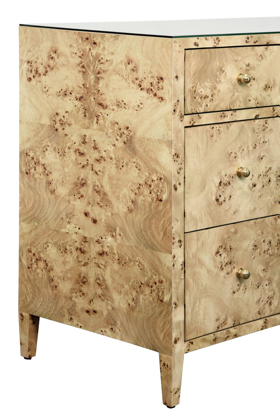 Seven Drawer Chest In Burl Wood - CARNEGIE BW