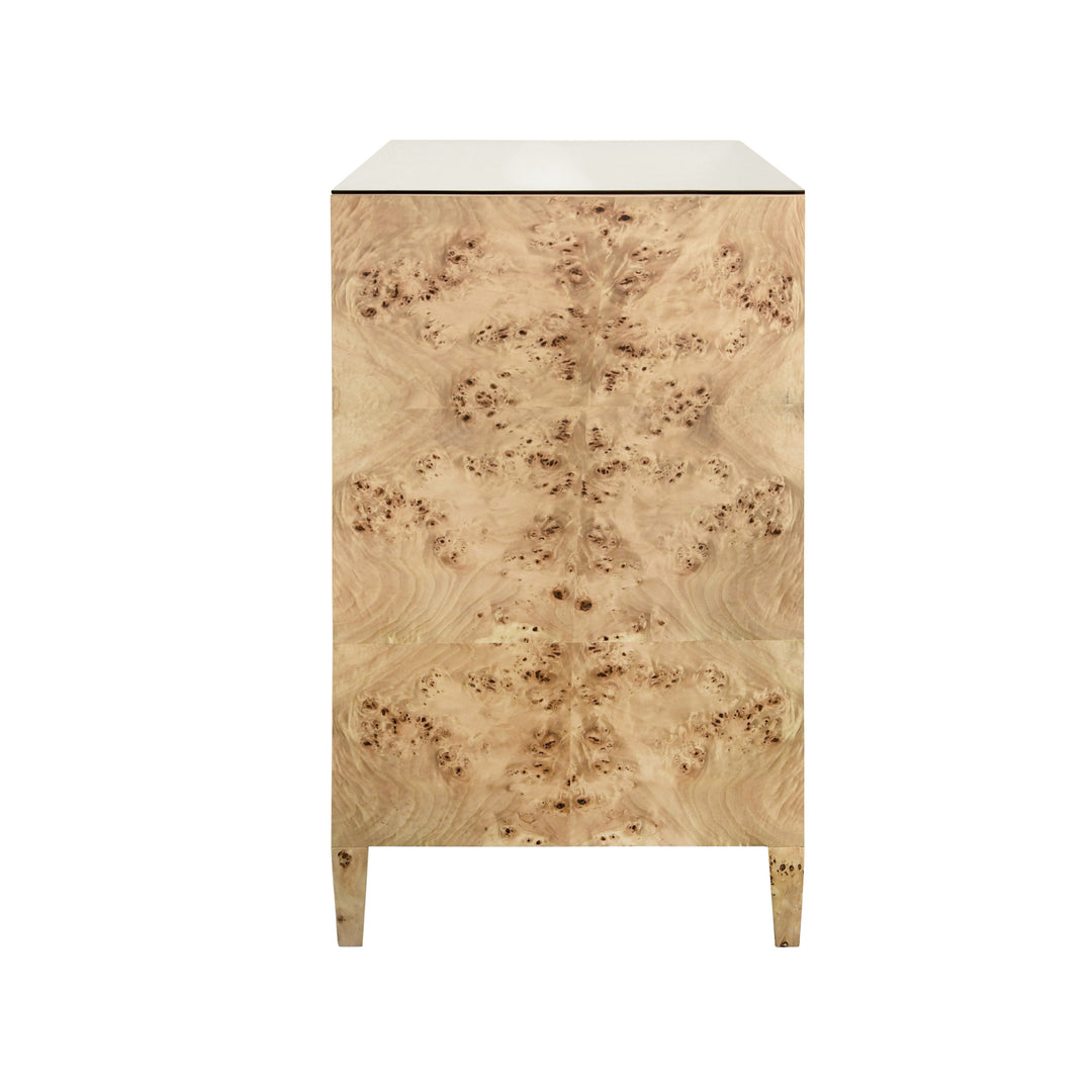 Seven Drawer Chest In Burl Wood - CARNEGIE BW