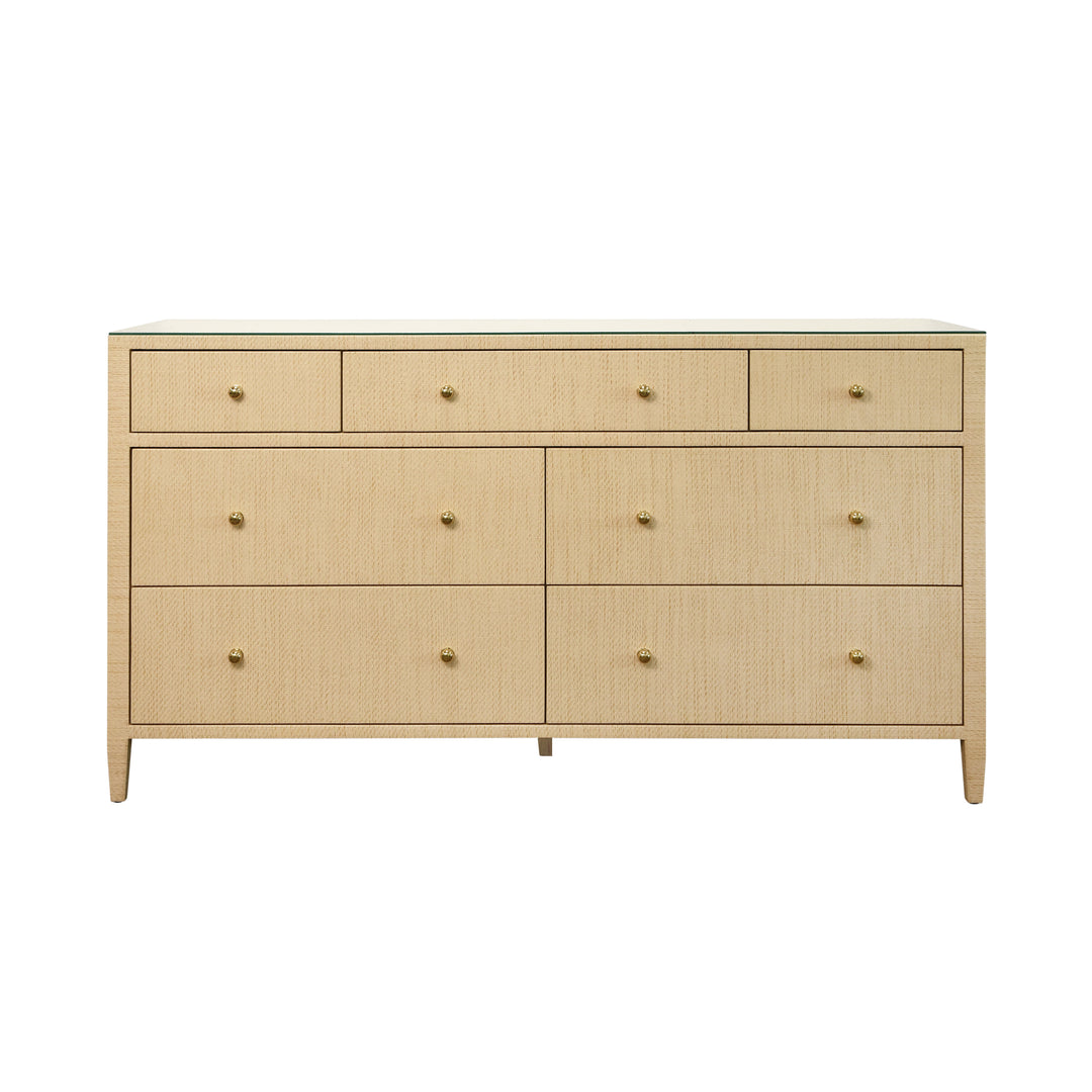 Seven Drawer Chest In Natural Grasscloth - CARNEGIE NAT
