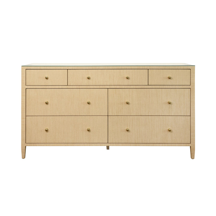 Seven Drawer Chest In Natural Grasscloth - CARNEGIE NAT
