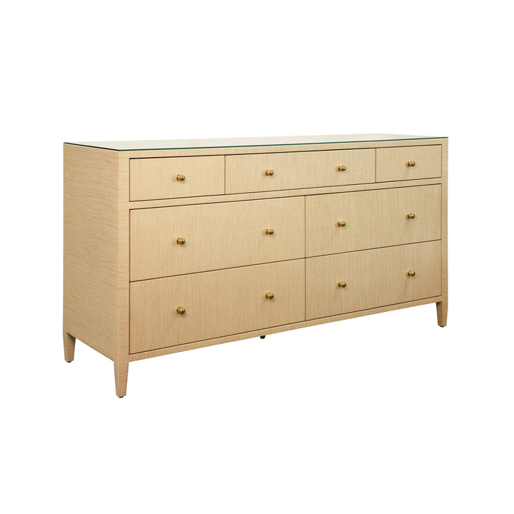 Seven Drawer Chest In Natural Grasscloth - CARNEGIE NAT
