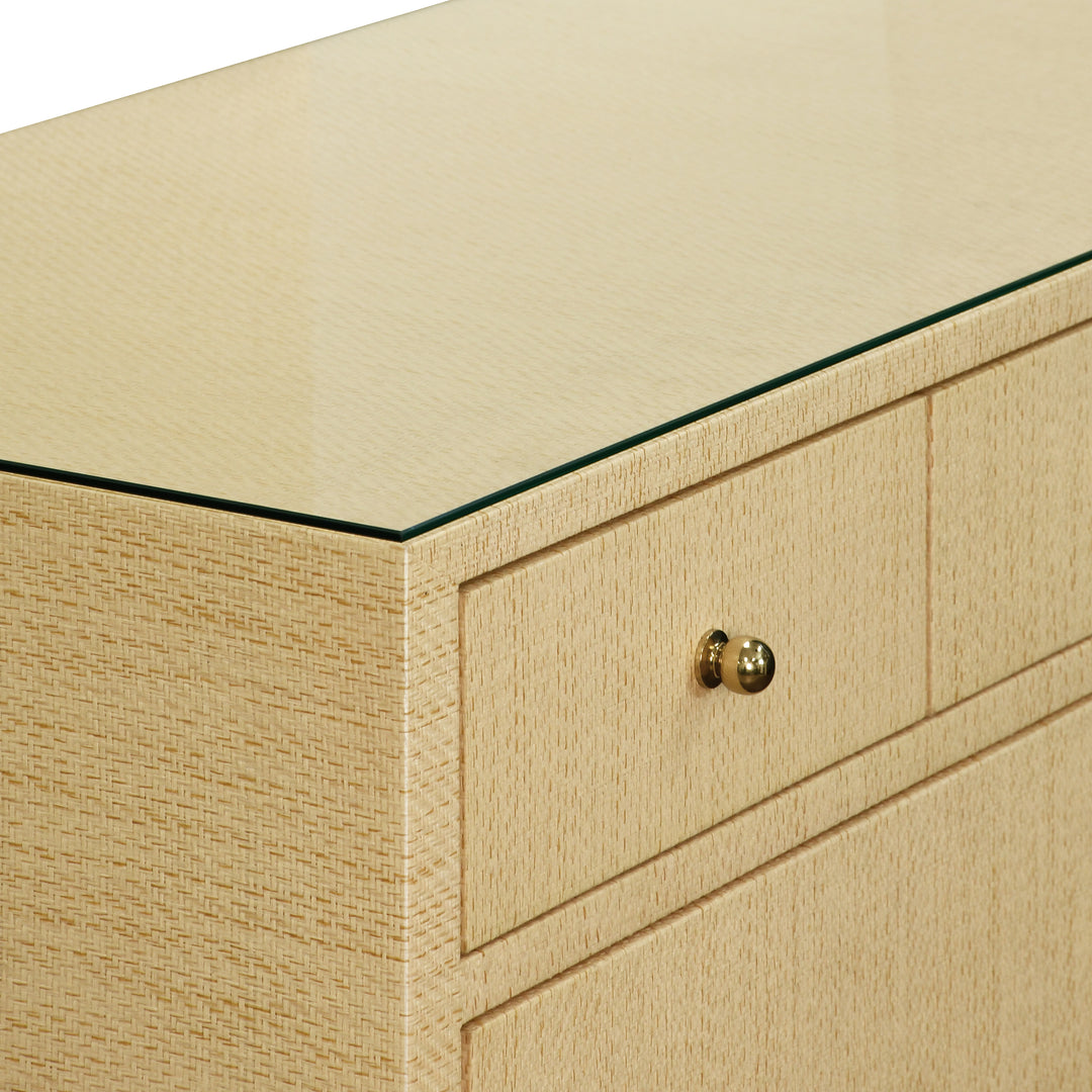 Seven Drawer Chest In Natural Grasscloth - CARNEGIE NAT