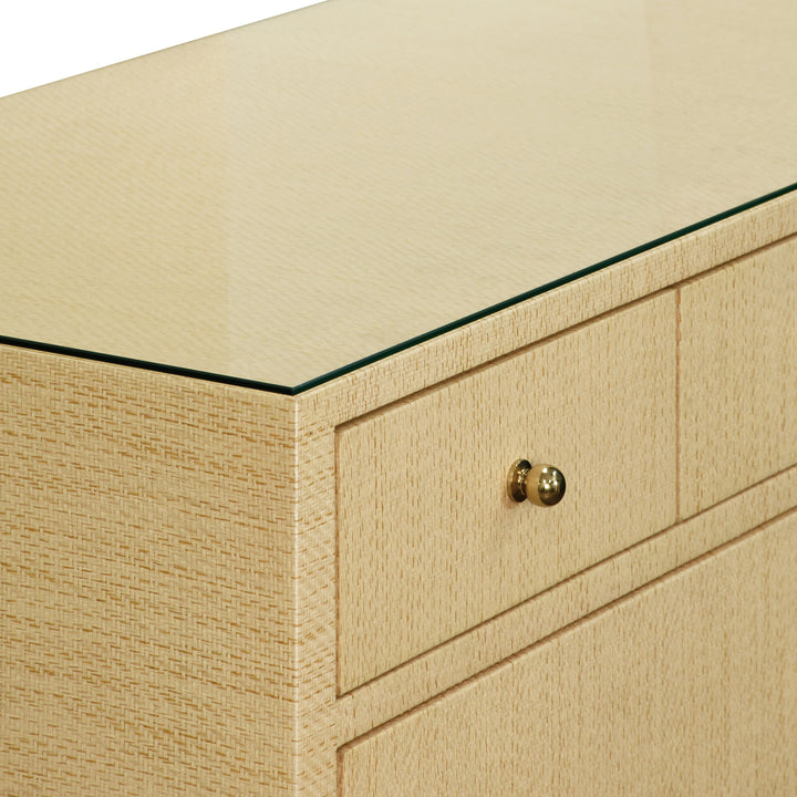 Seven Drawer Chest In Natural Grasscloth - CARNEGIE NAT