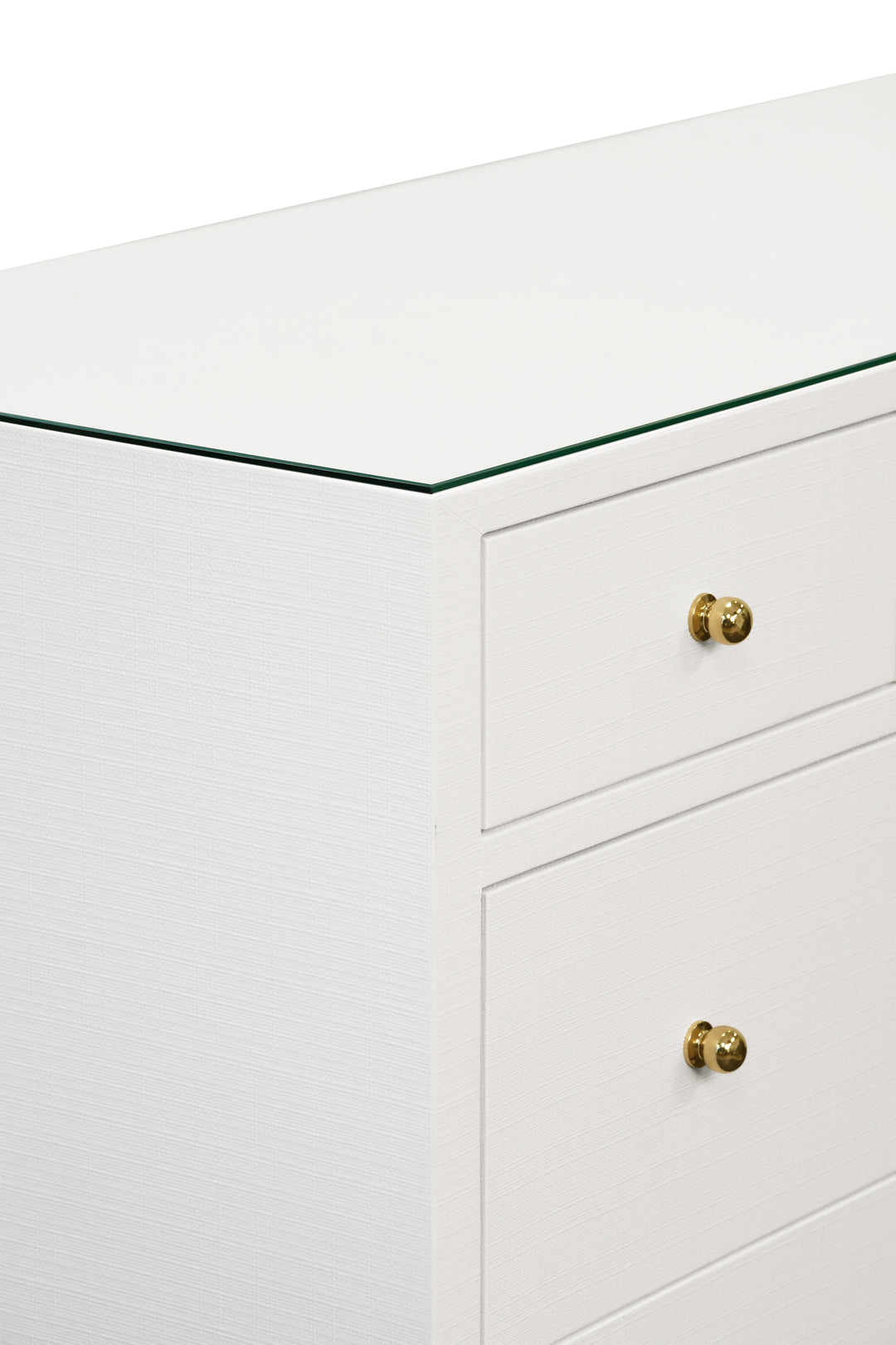 Seven Drawer Chest In Textured White Linen - CARNEGIE WH