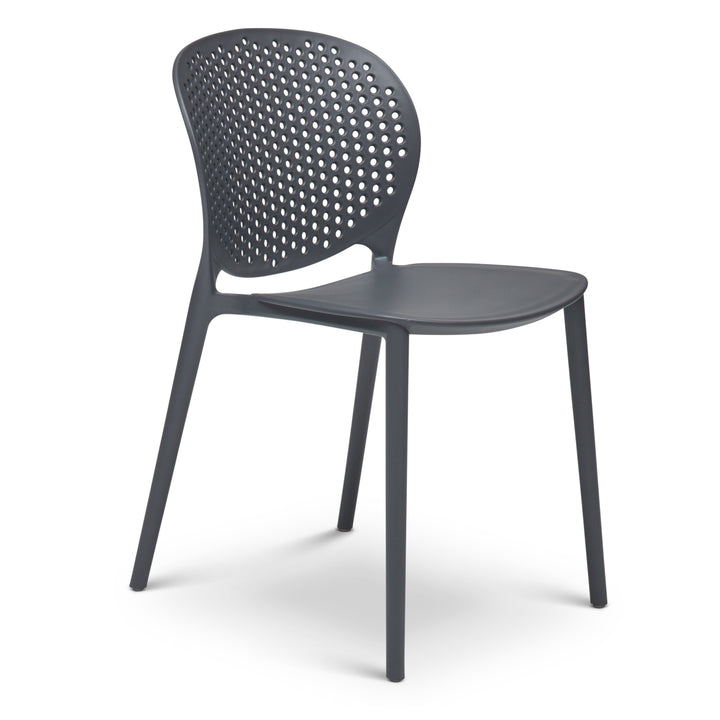 Bailey Stacking Dining Chair (Set of 4) - Black Grey