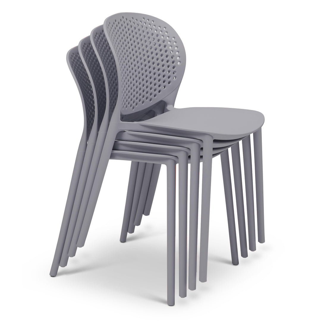 Bailey Stacking Dining Chair (Set of 4) - Light Grey