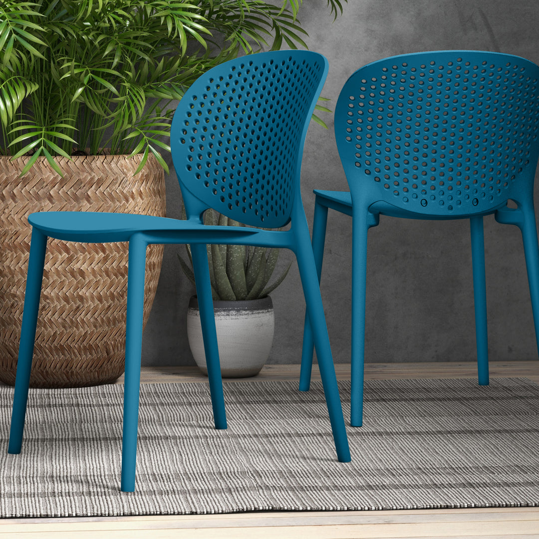 Bailey Stacking Dining Chair (Set of 4) - Navy Green