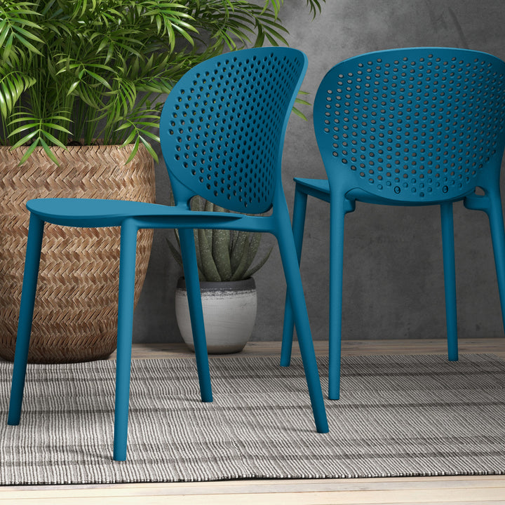 Bailey Stacking Dining Chair (Set of 4) - Navy Green