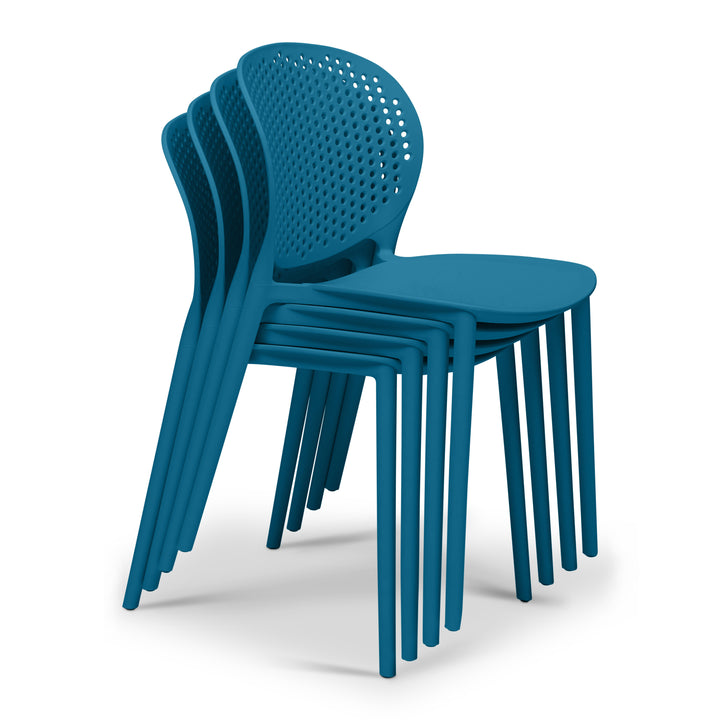 Bailey Stacking Dining Chair (Set of 4) - Navy Green