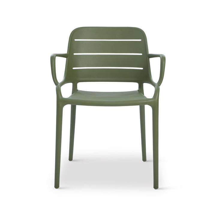 Jasper Stacking Arm Chair (Set of 4) - Army Green