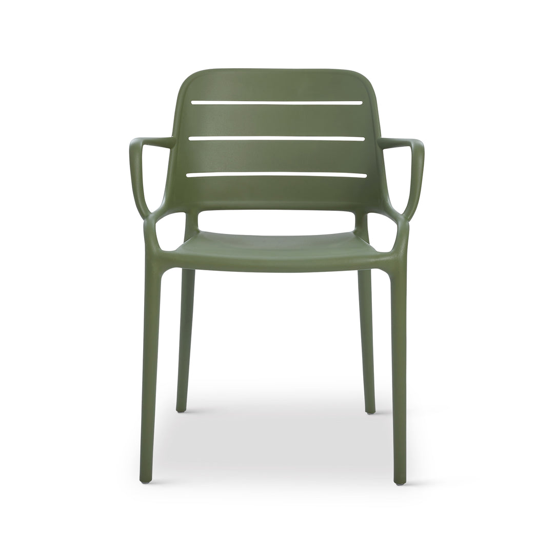 Jasper Stacking Arm Chair (Set of 4) - Army Green